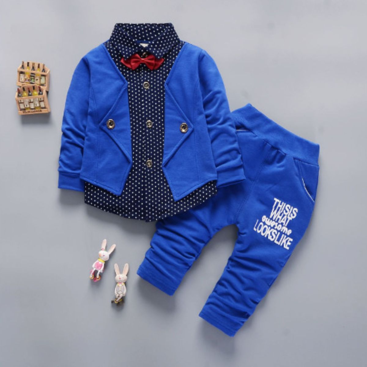 New spring men's clothing, children's clothing, shirts, fake three-piece suits