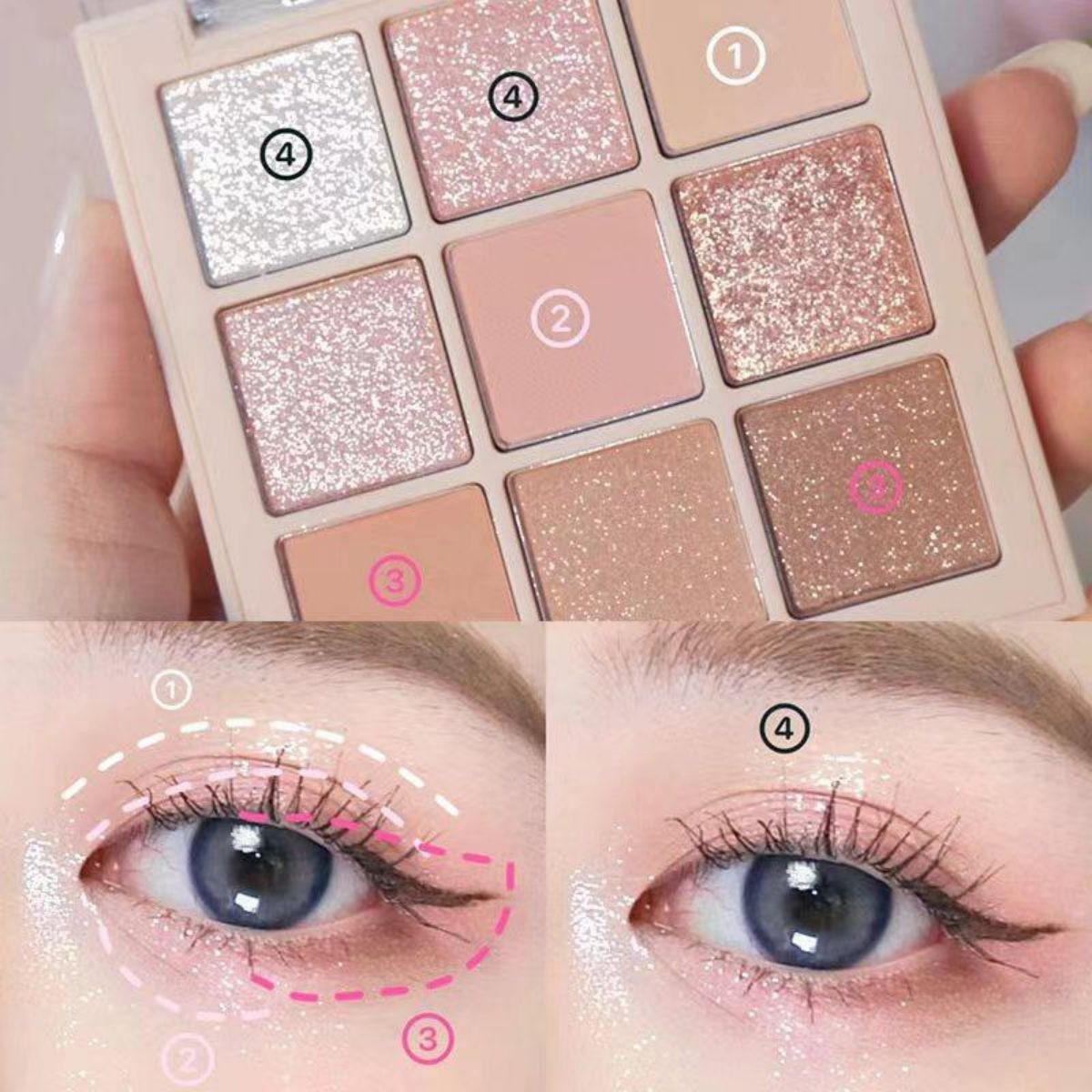 Milk tea palette pearlescent matte nine-square makeup palette eyeshadow