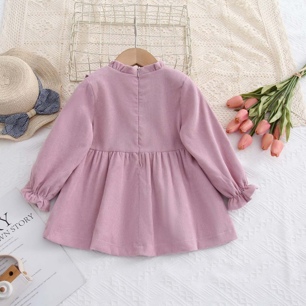 New style dress for girls, lotus leaf collar cheongsam dress for baby girls