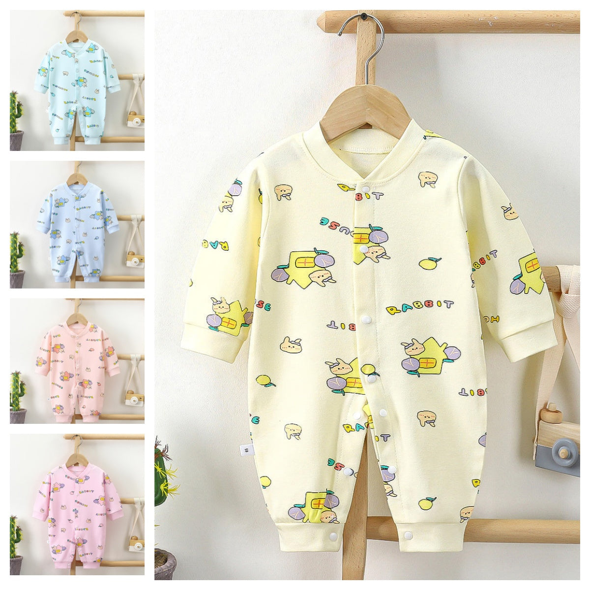 Baby cartoon spring and fall pajamas