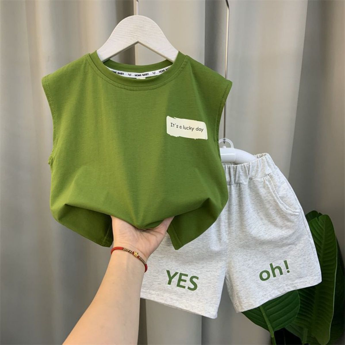 New style boy baby summer suit summer sleeveless clothes boy children two piece suit