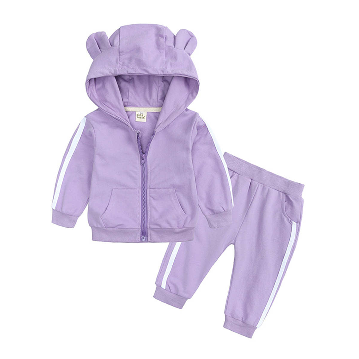 Children&#39;s spring and autumn long-sleeved hooded two-piece suit