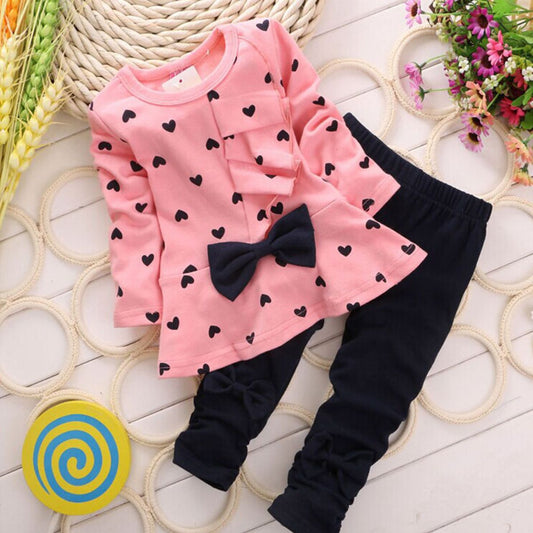 Love bow girl suit princess children autumn suit children suit