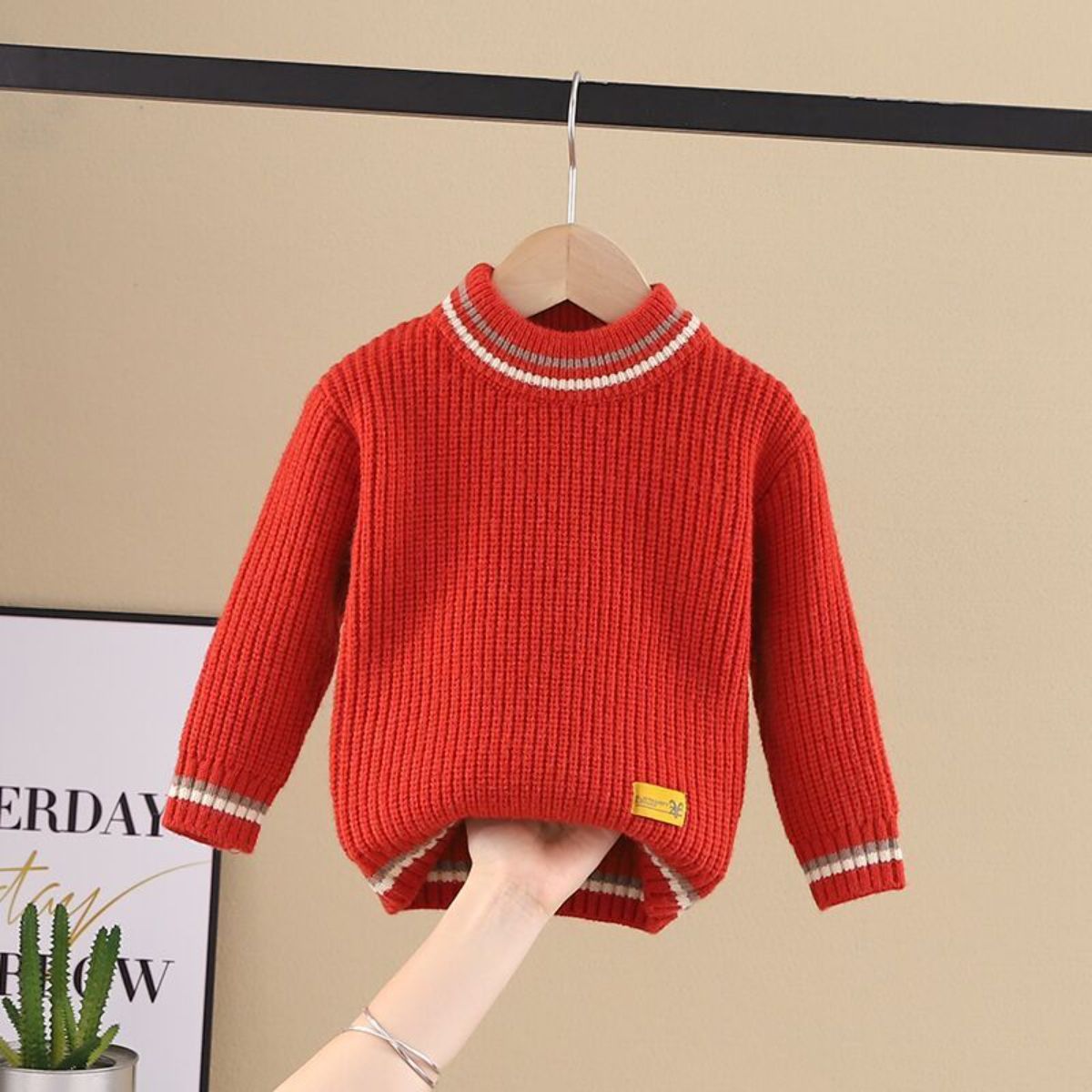 Children's sweater pullover boy knitted round neck toddler girl bottoming shirt