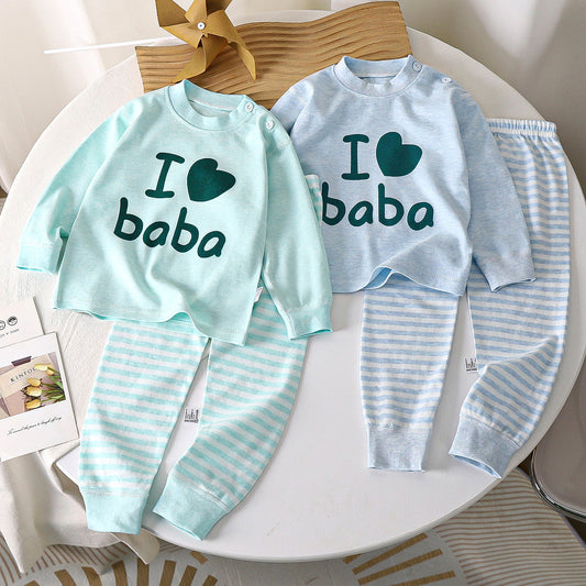 Baby cotton home wear pajamas set