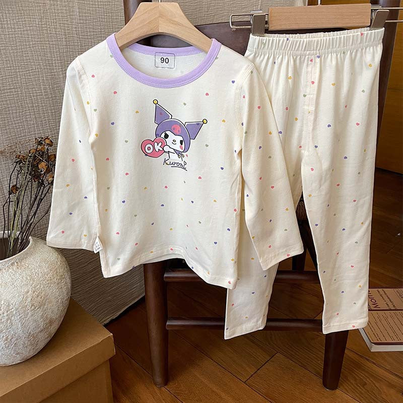 Cartoon skin-friendly children's autumn clothes and trousers home clothes and pajamas set