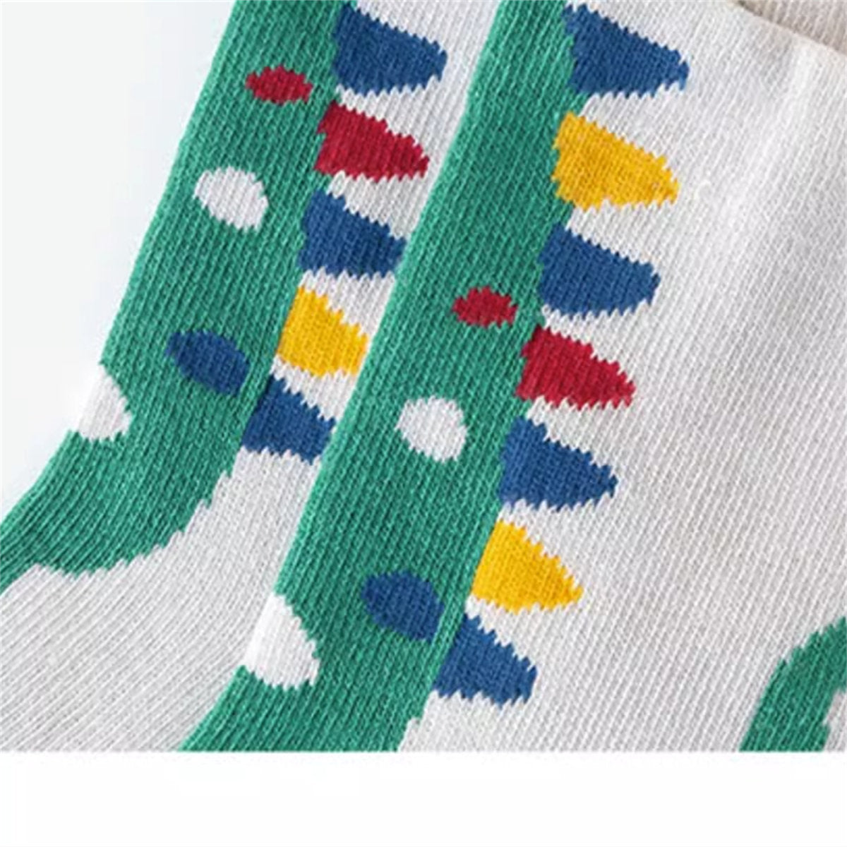 Children's boys cartoon dinosaur pattern bright color autumn and winter cotton socks