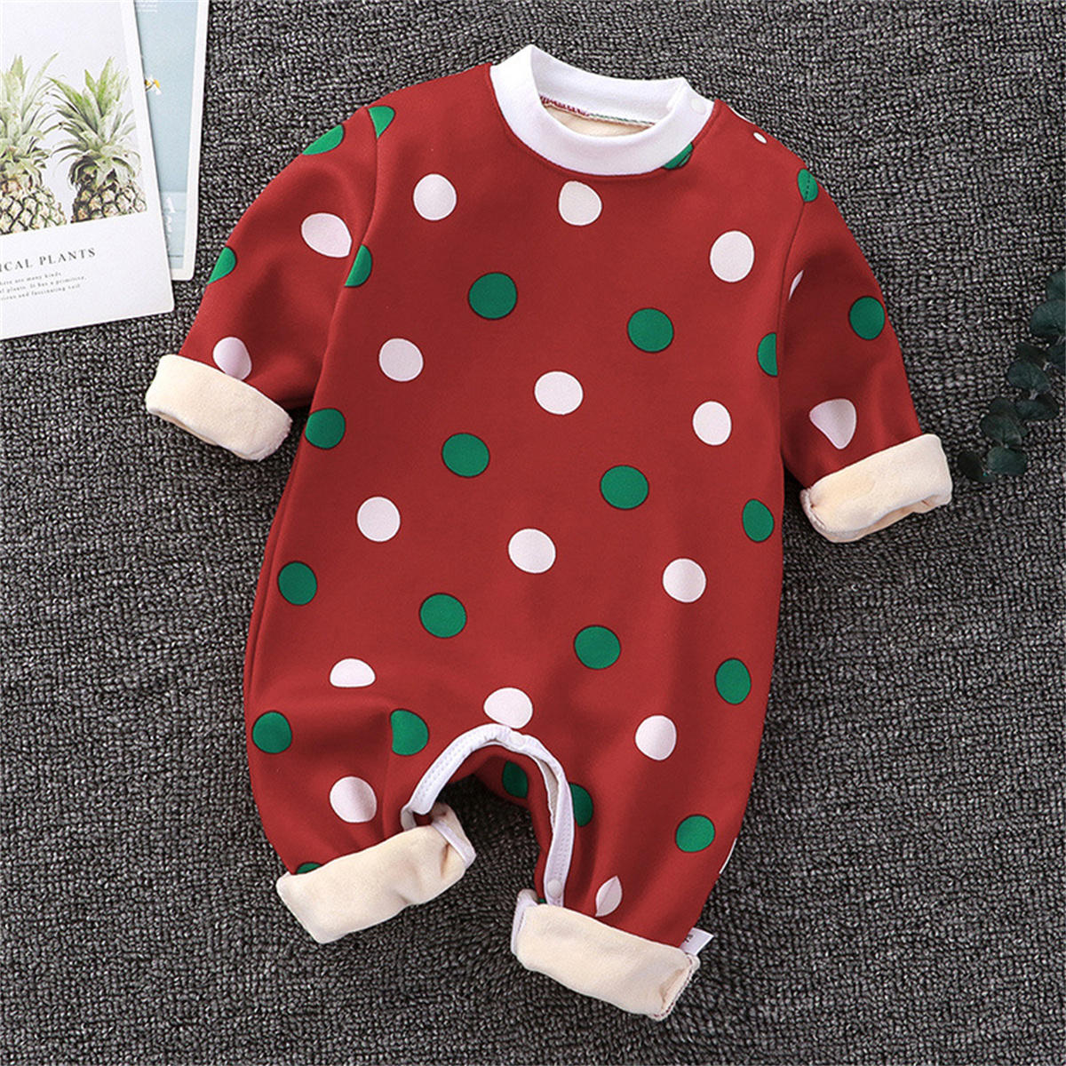 Baby jumpsuit autumn and winter warm suit newborn clothes plus fleece romper