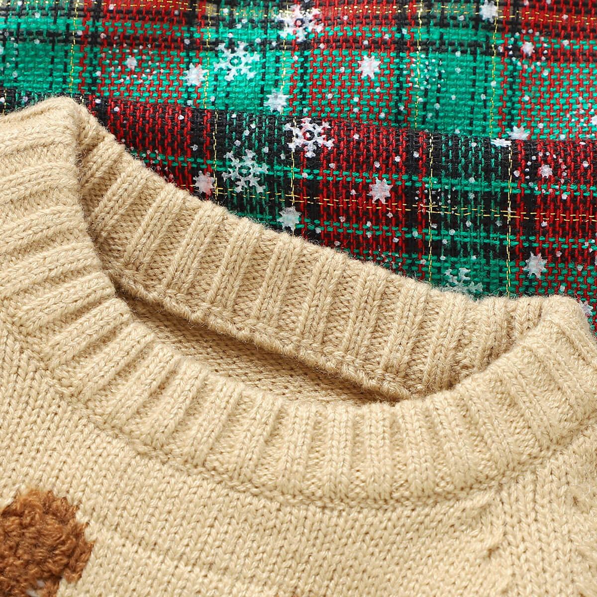 Baby Christmas Elk Jacquard Knitted Set + Hat