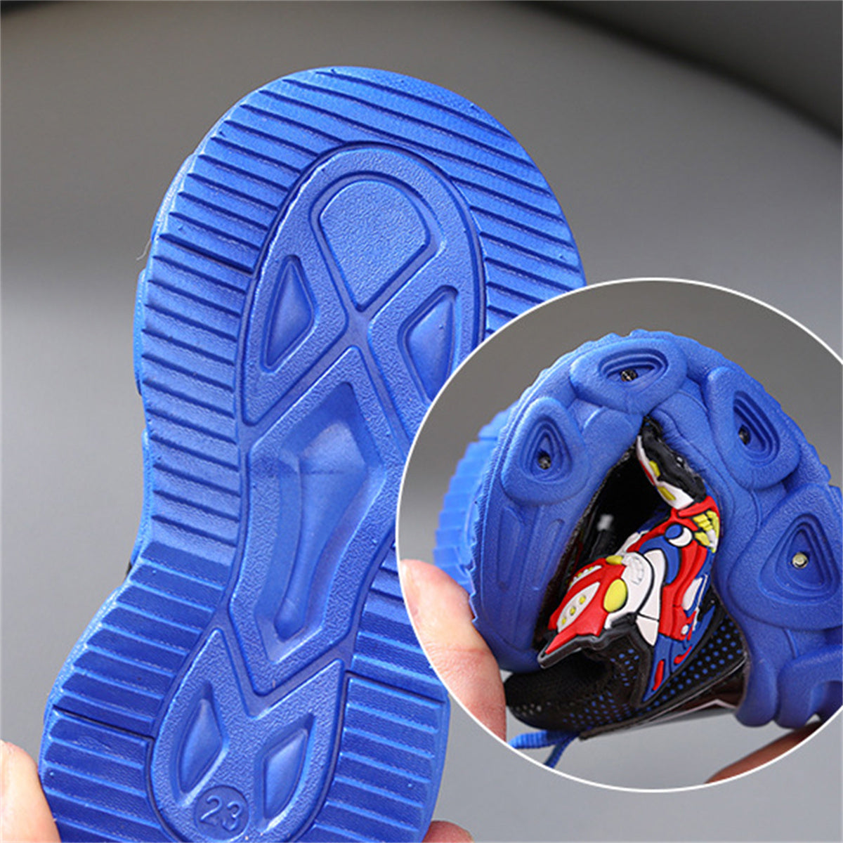 Children's leather Spider-Man LED light-up sneakers