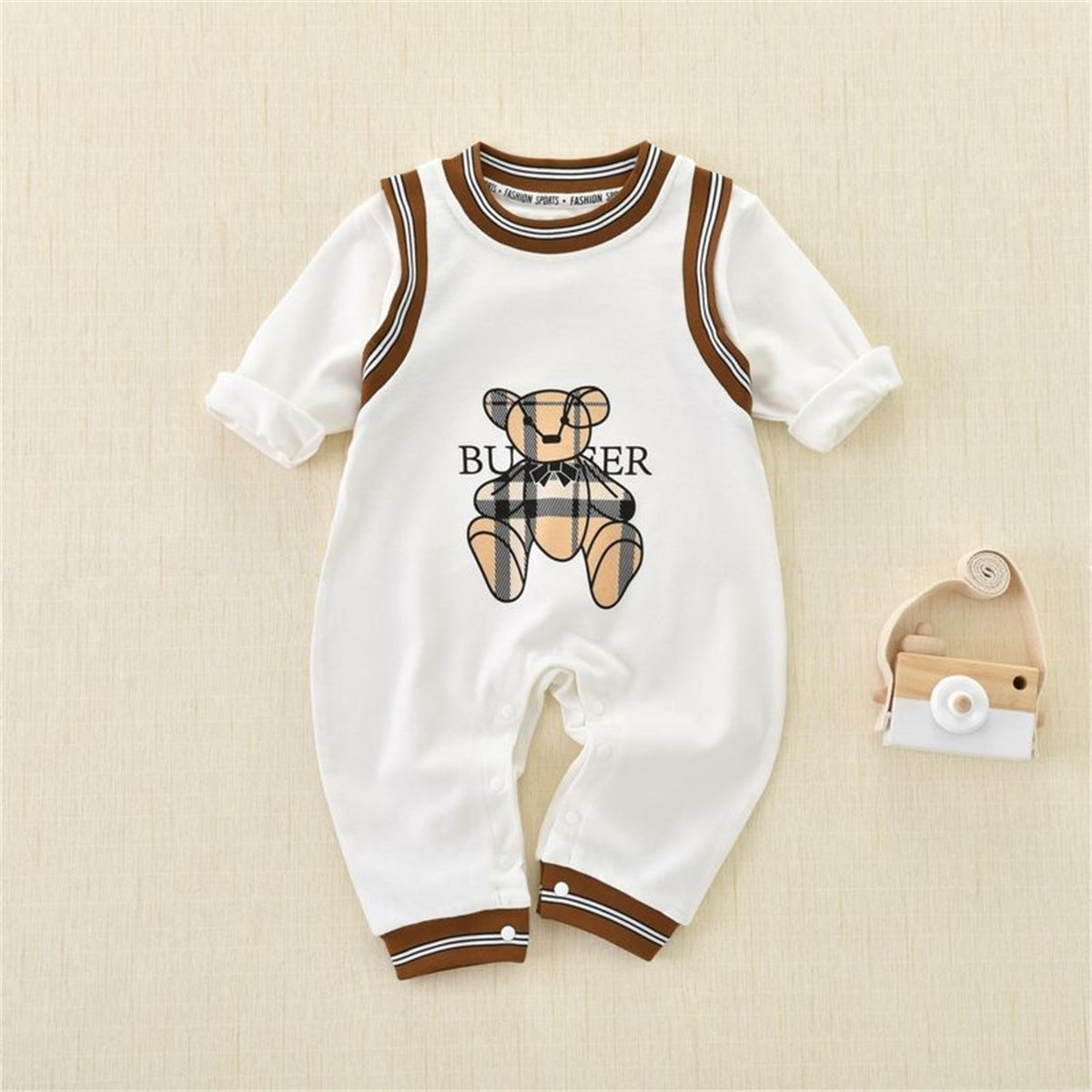 Boys spring and autumn long sleeve fake two piece romper