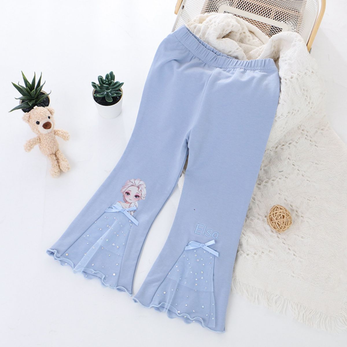 Spring girls bell bottom pants Spring and autumn new children's outerwear pants little girls all-match trousers