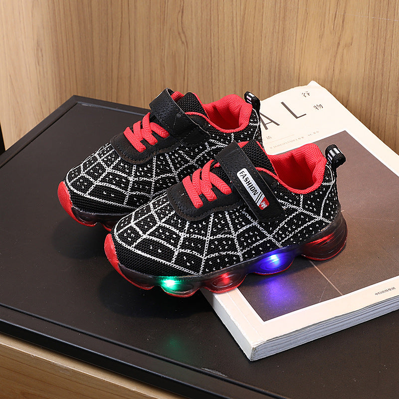 Toddler boys' spider shoes with cool breathable sneakers