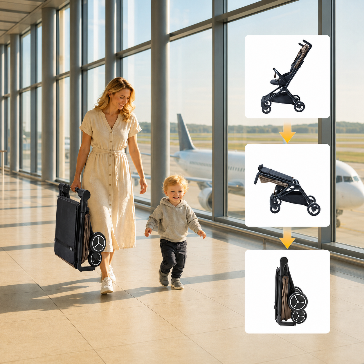 Ominii Cabin Lightweight Travel Stroller – 5.5kg Compact Fold