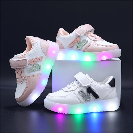 Children's striped luminous sneakers