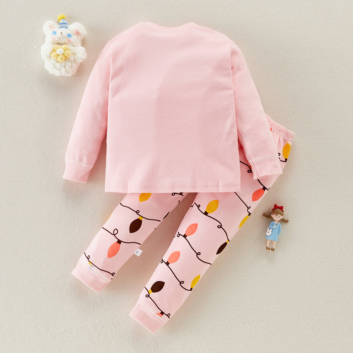 Toddler Girl Cat Pattern T-shirt & Trousers Pajamas