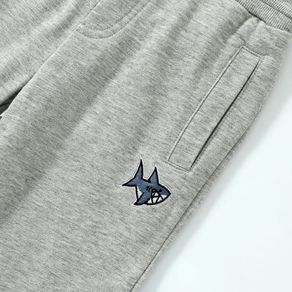 Shark embroidered cropped trousers