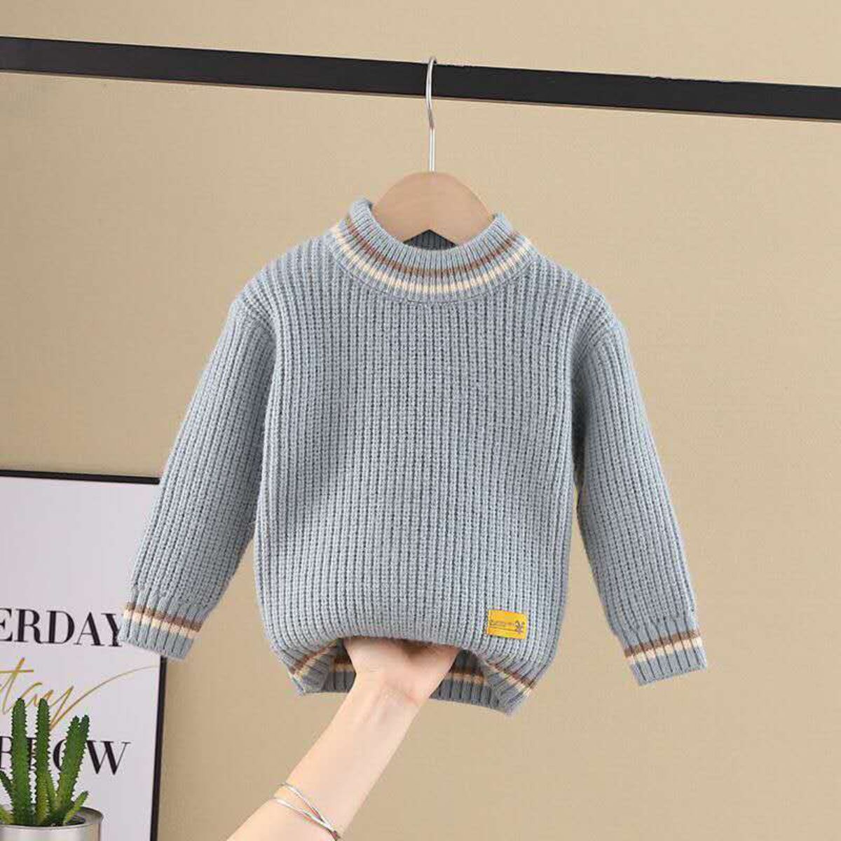 Children's sweater pullover boy knitted round neck toddler girl bottoming shirt