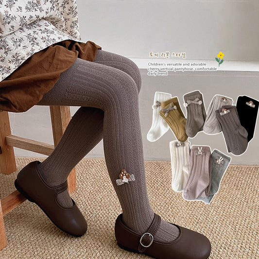 Children's bunny bow tights