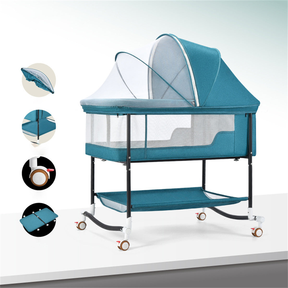 Crib newborn baby crib bed mobile portable children sleeping basket bed European-style folding crib versatile