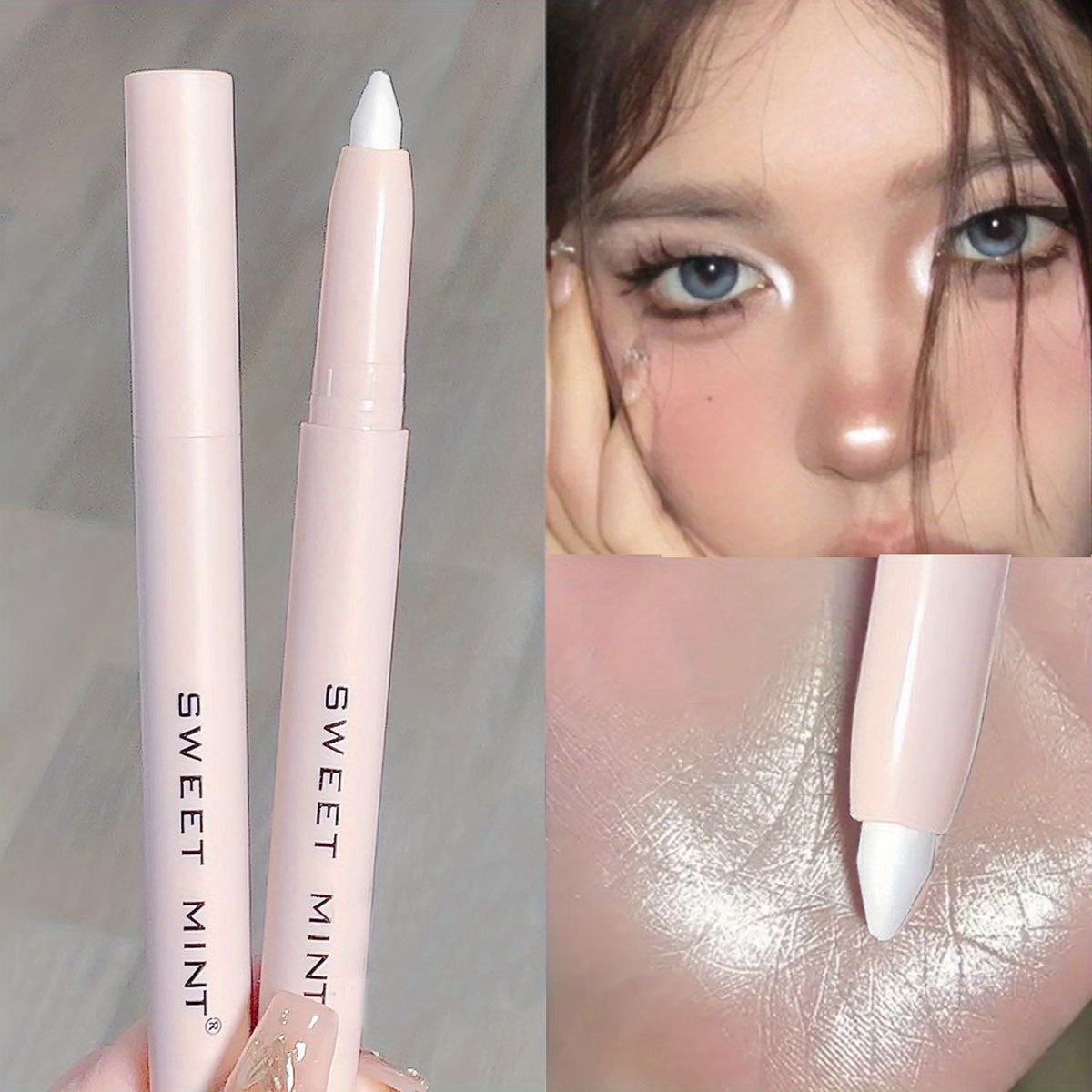 SWEET MINT eye shadow pen for brightening the under-eye bags Pearlescent matte brightening eyeliner for novice students to show complexion and whiteness