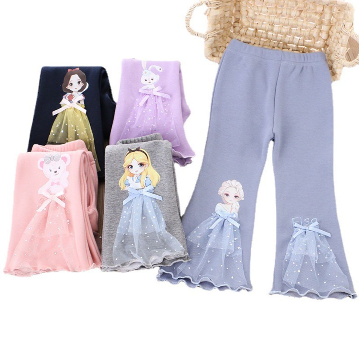 Spring girls bell bottom pants Spring and autumn new children's outerwear pants little girls all-match trousers