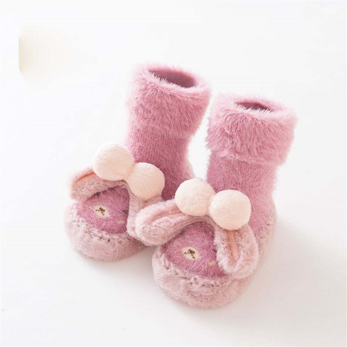 Children's autumn and winter cute plush animals warm breathable soft bottom baby socks