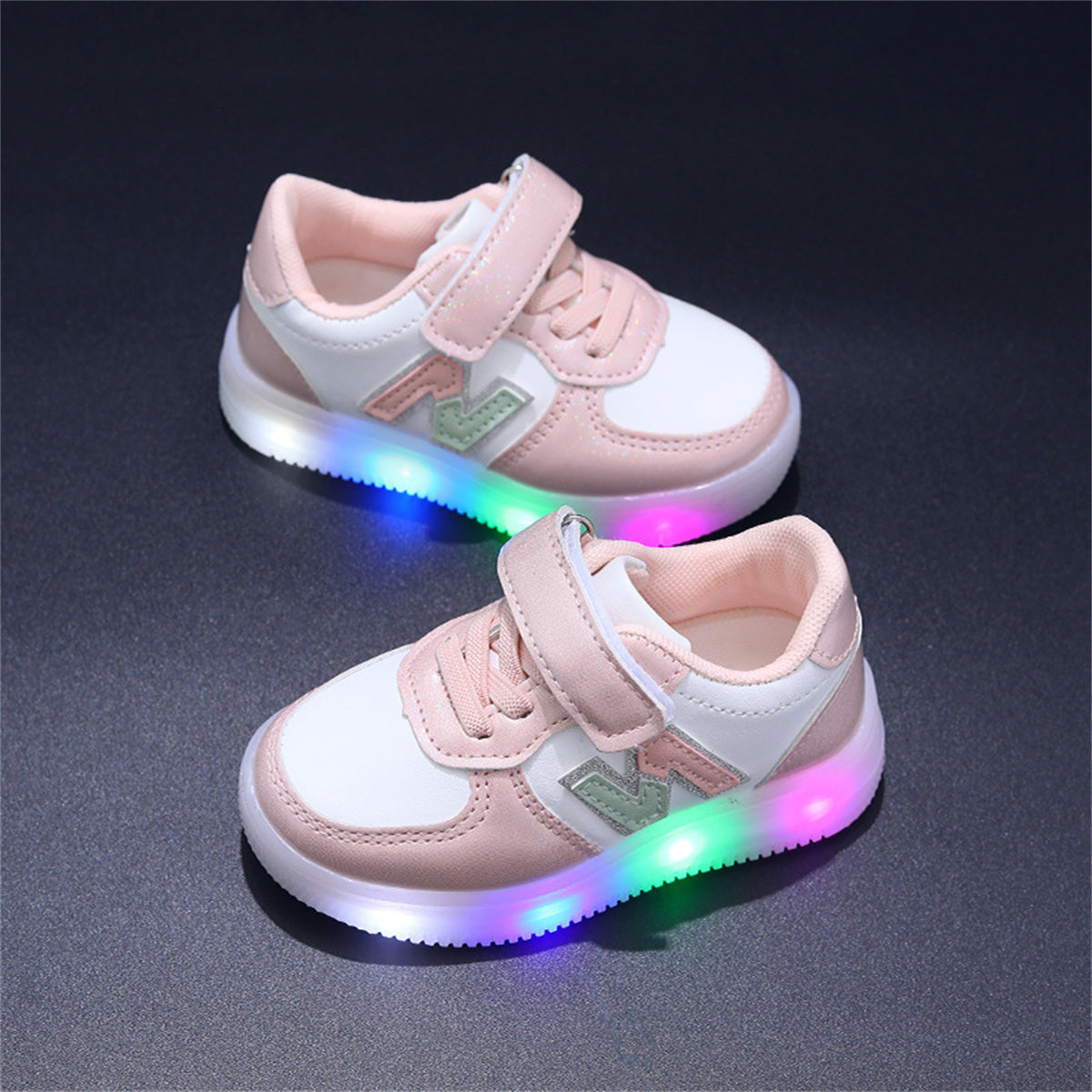 Children's striped luminous sneakers