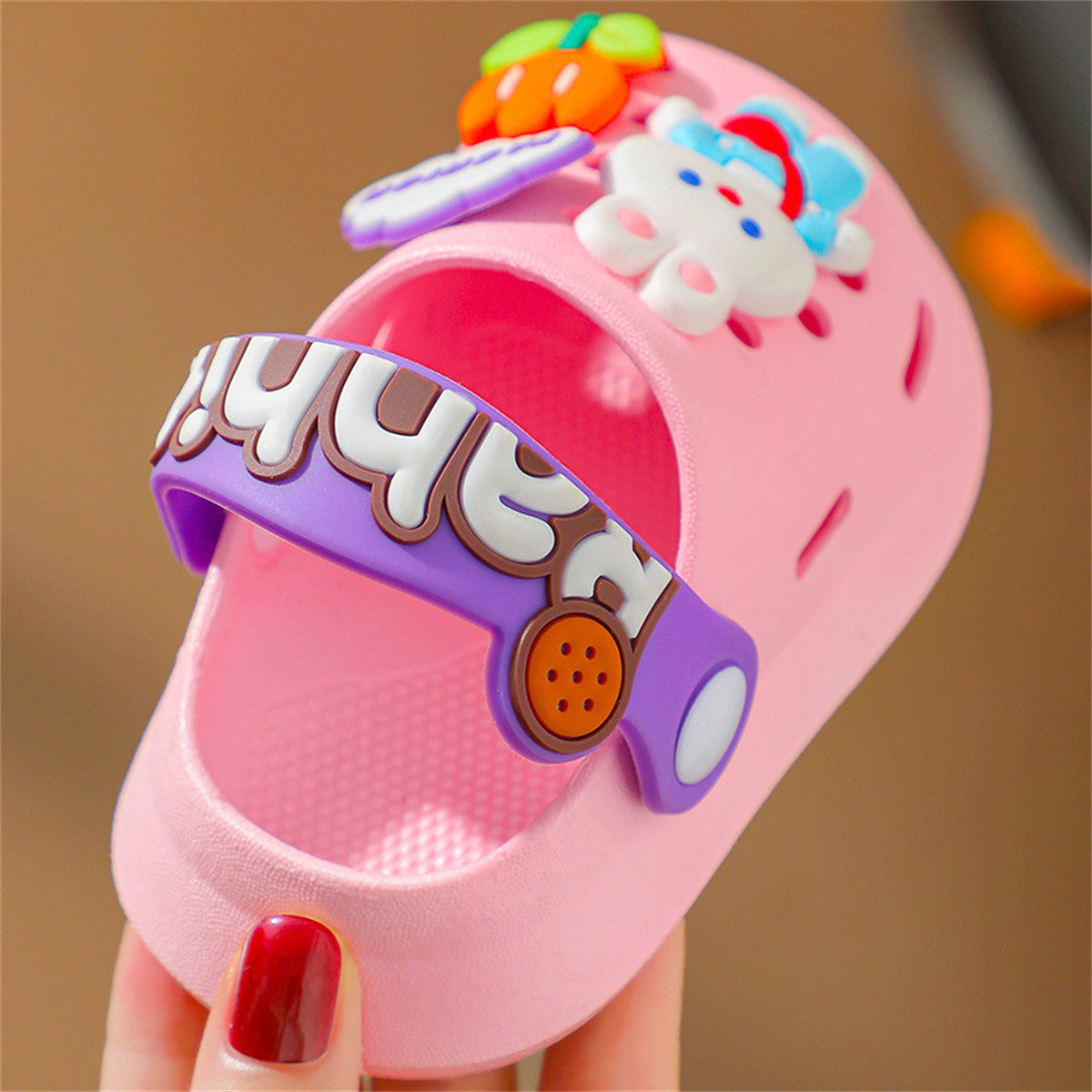 Cute cartoon baby non-slip girls' hole shoes