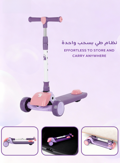 Kids Foldable 3-Wheel Scooter with LED Wheels