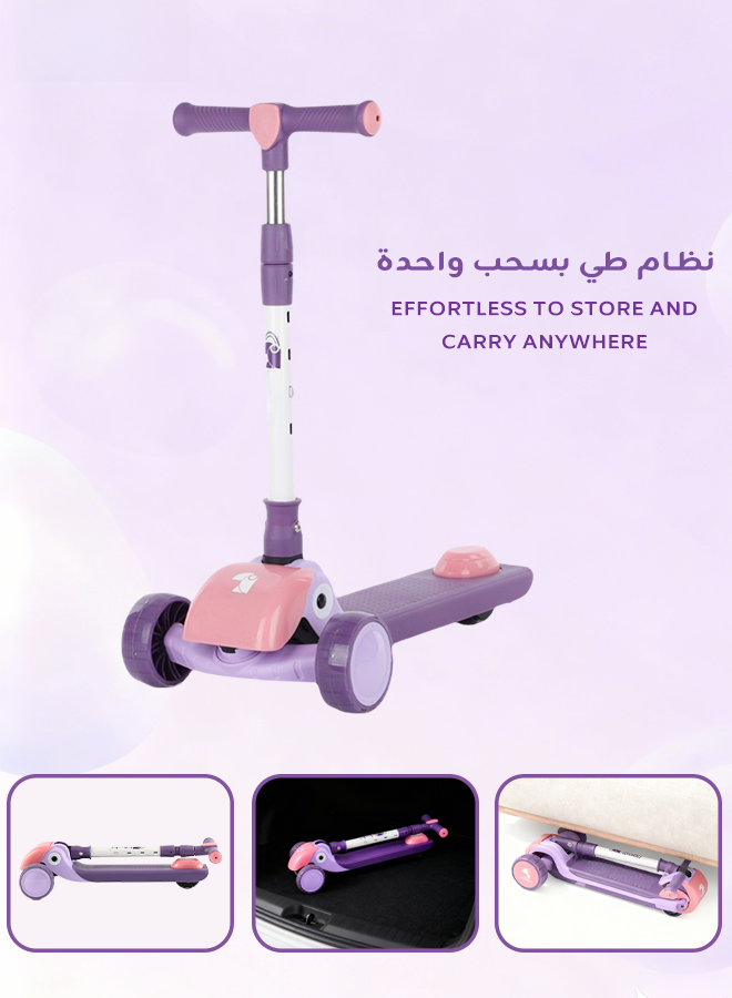 Kids Foldable 3-Wheel Scooter with LED Wheels