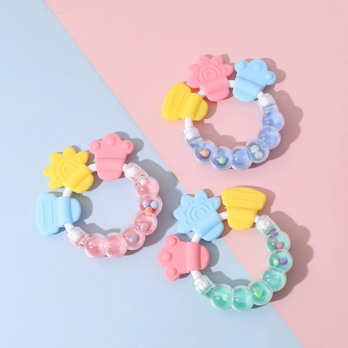 Baby Bell Teether Silicone Rattle Soothing Toy