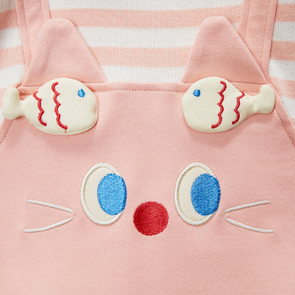 3-18 Months Suspender Faux Two-Piece Romper