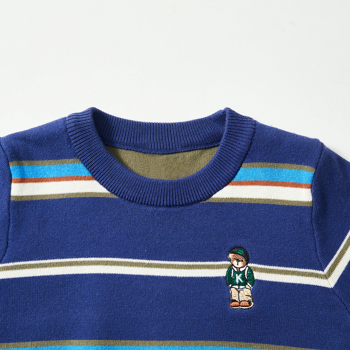 2–7 Years Striped Embroidered Sweater