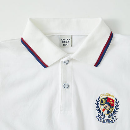 6-12 Years Preppy Style Embroidered Polo Shirt