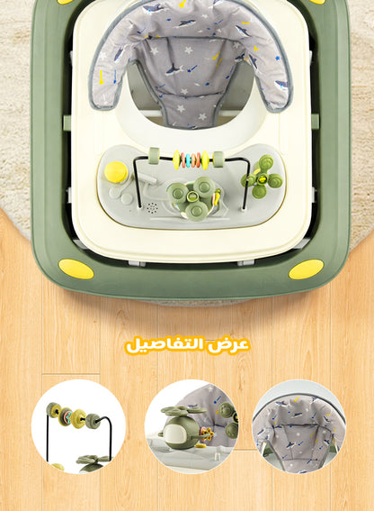 Sit-to-Stand Foldable Baby Walker with Activity Play Tray