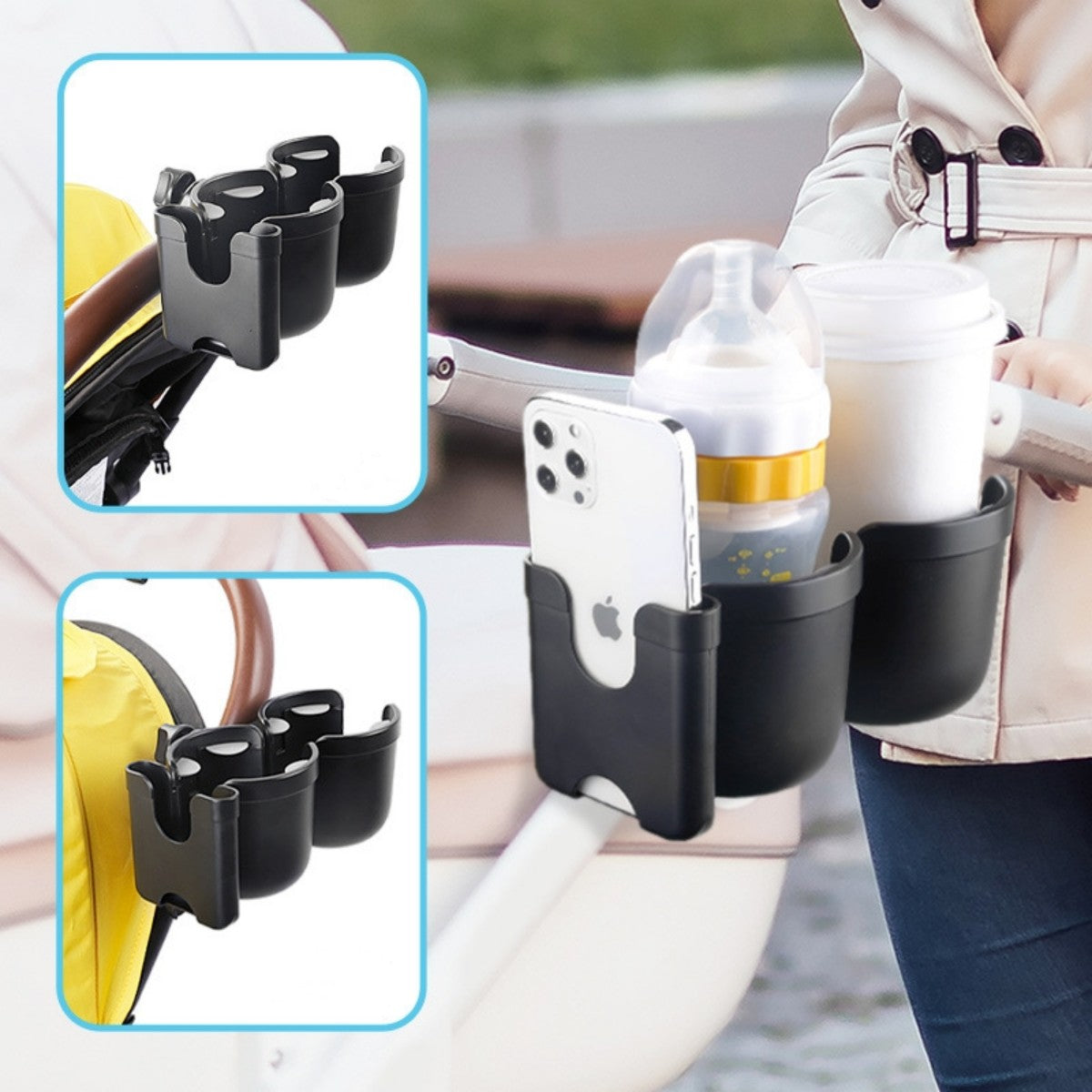 3-in-1 Stroller Cup, Phone & Snack Holder