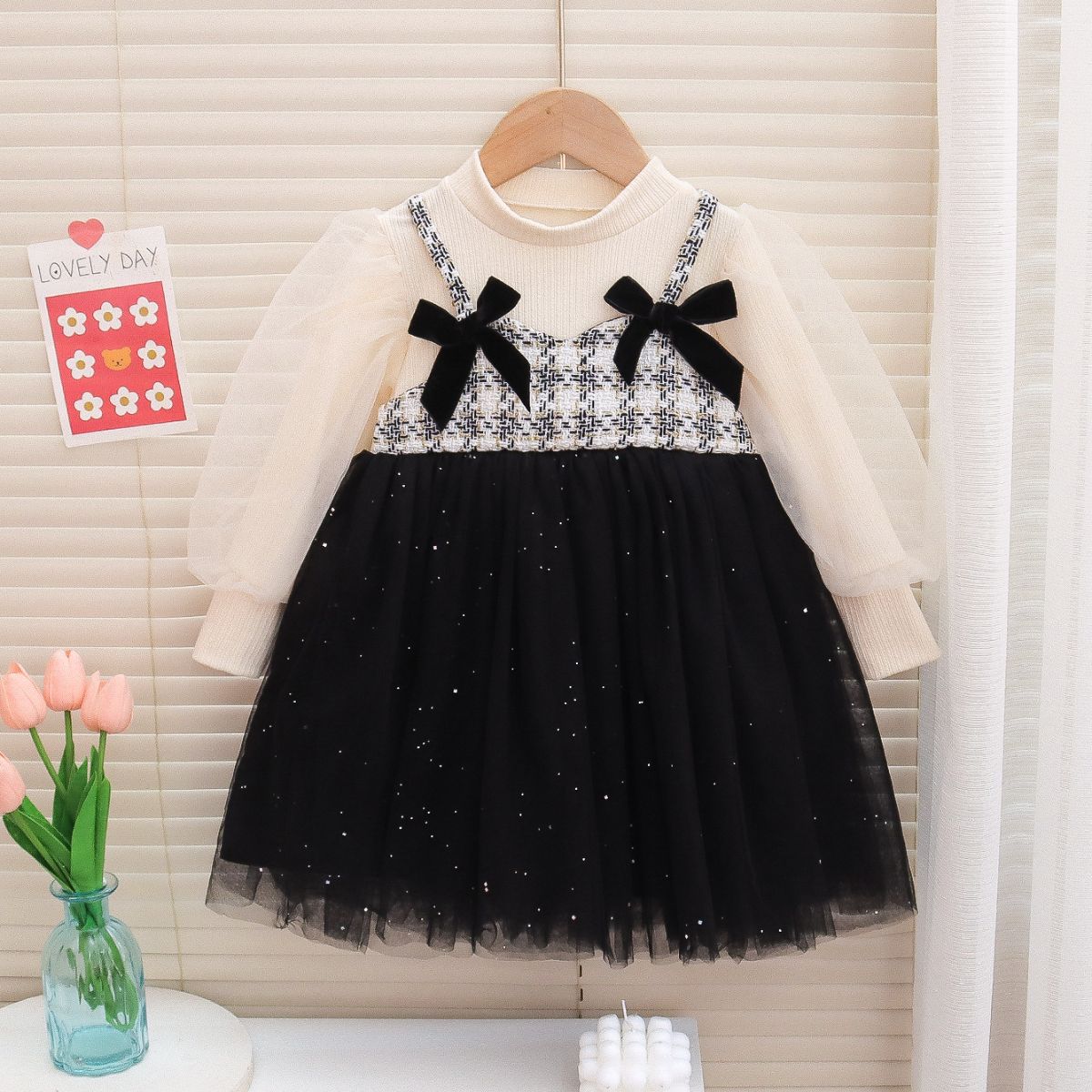 Autumn Puff Sleeve Tulle Princess Dress