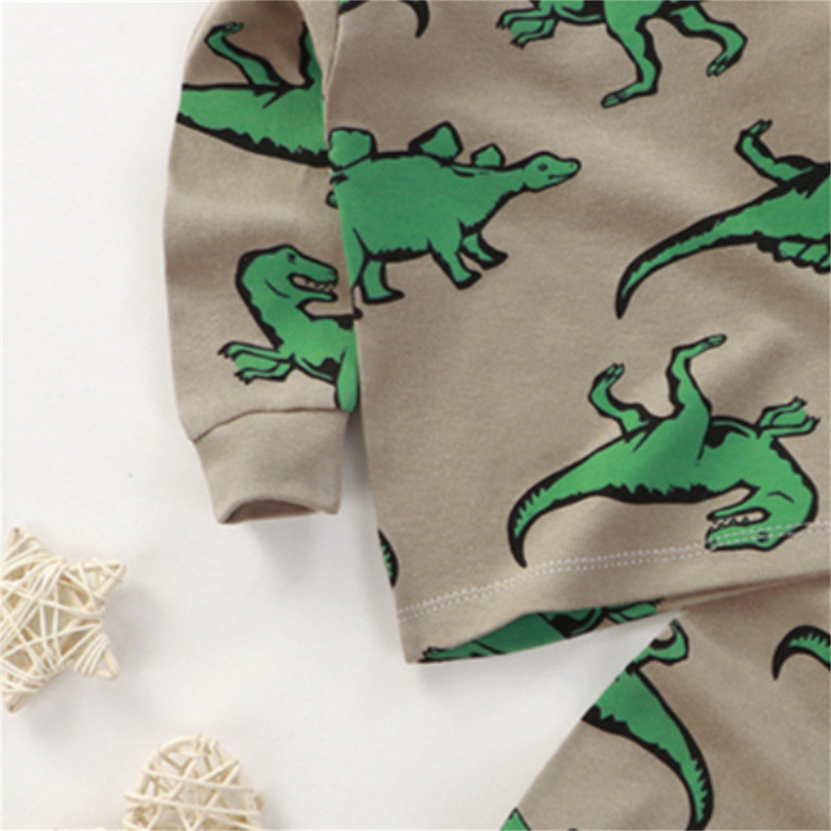 Boys' cartoon dinosaur full print home clothes long sleeve suit