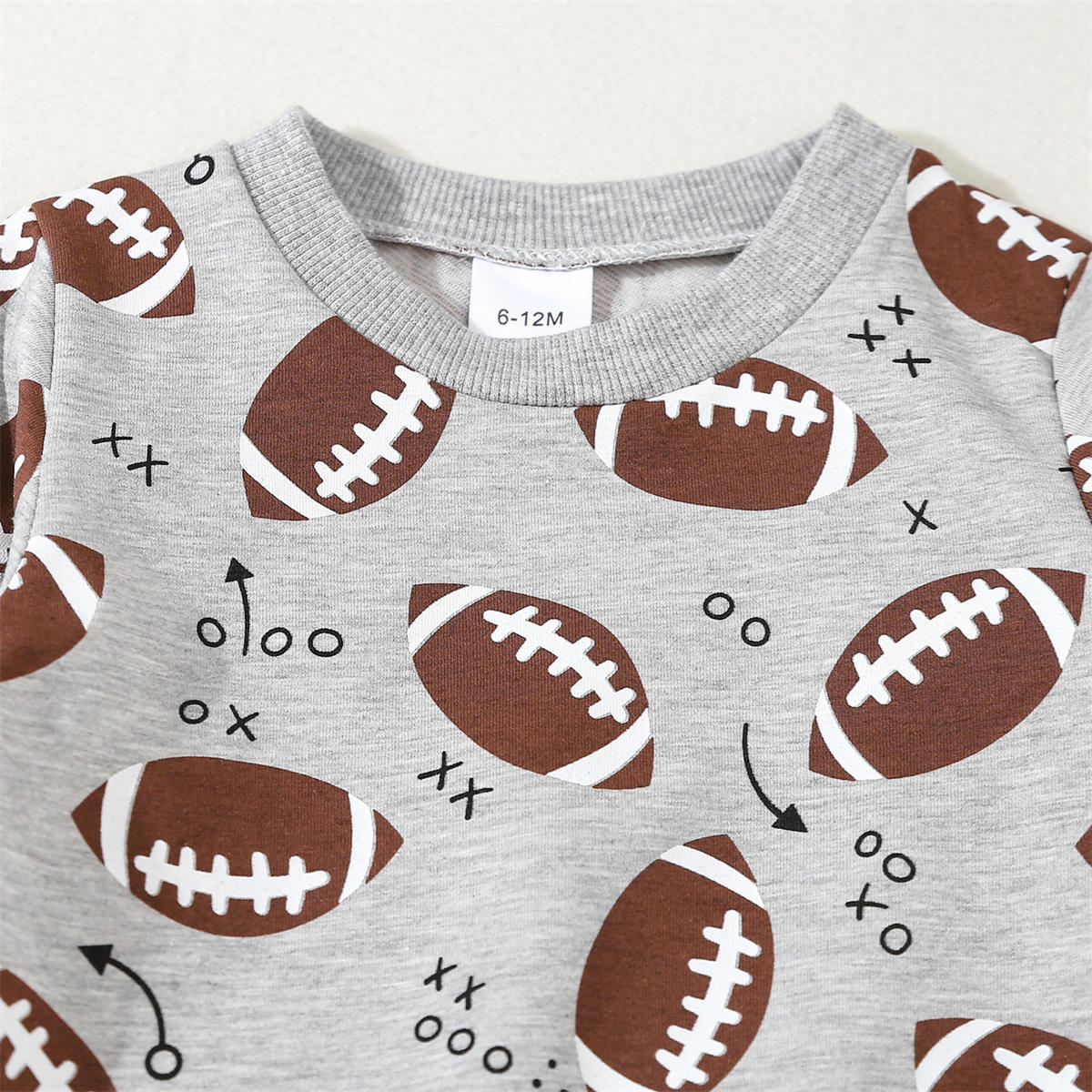 Boys' Rugby Print Long Sleeve Top and Pants Set