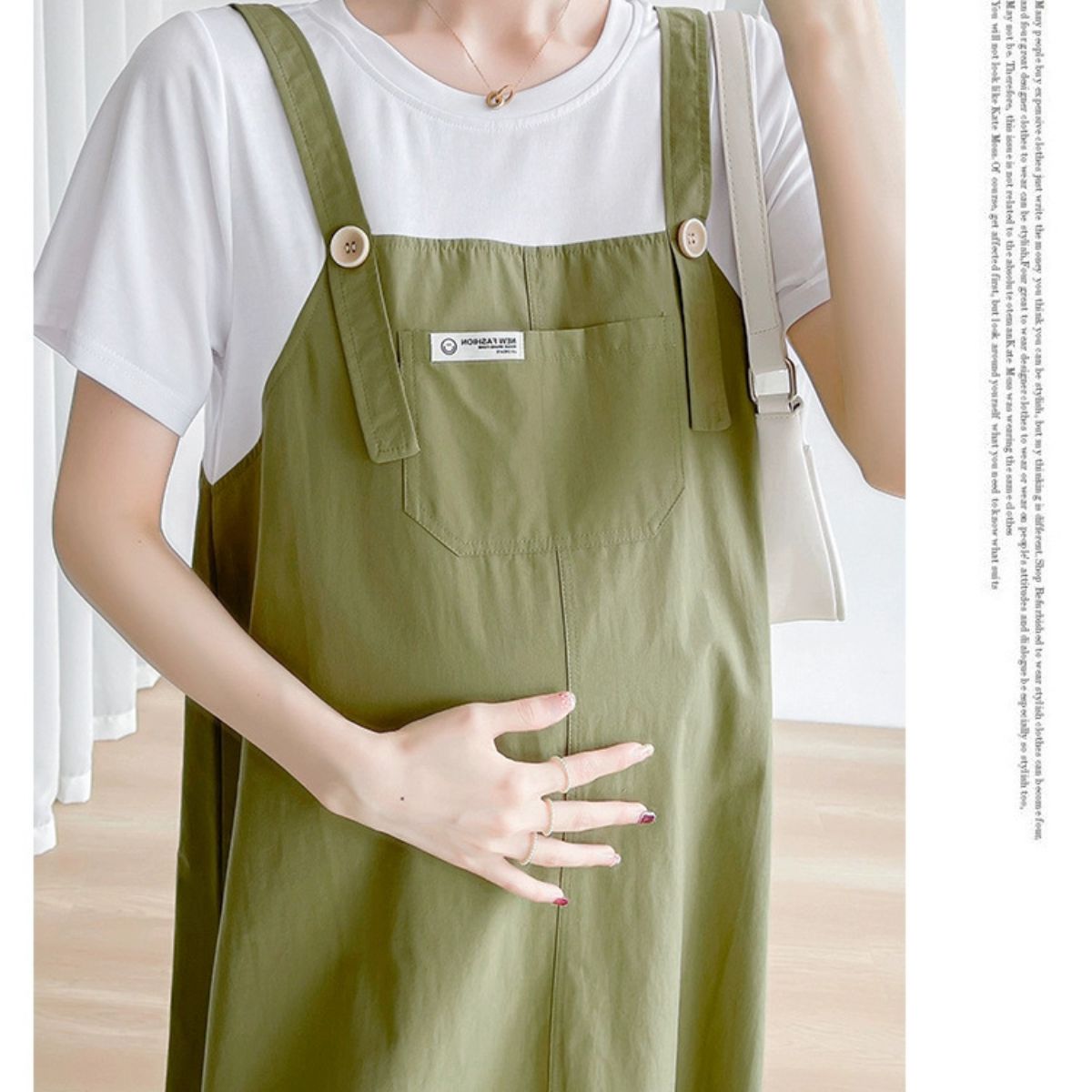 Maternity summer dress fashionable loose mid-length overalls dress fake two-piece