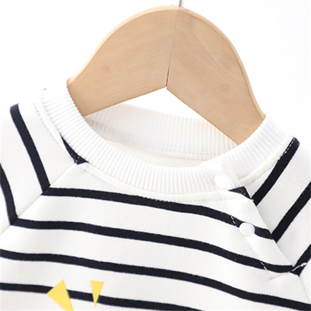 Baby black and white striped baby romper