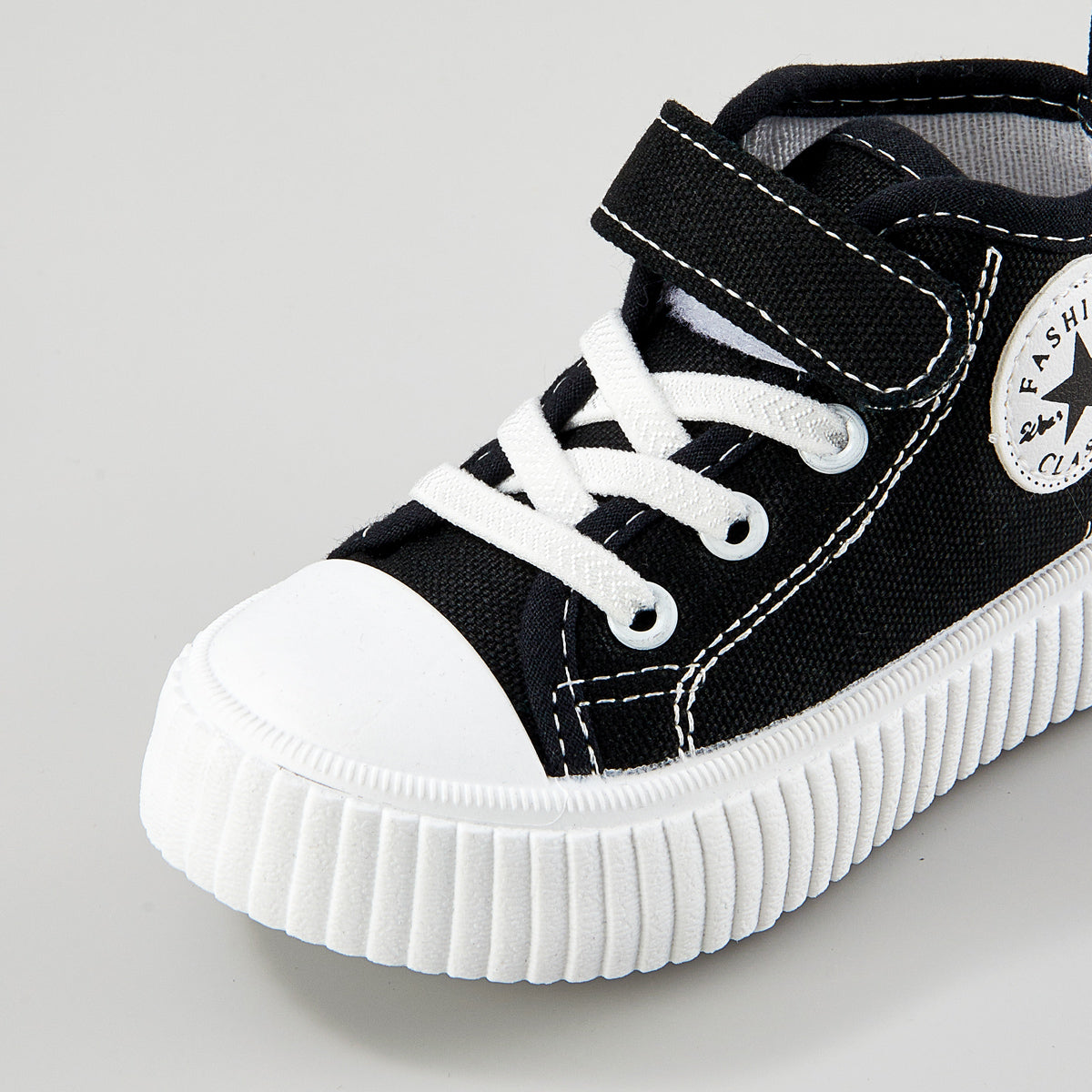 Children's solid color star high top canvas shoes