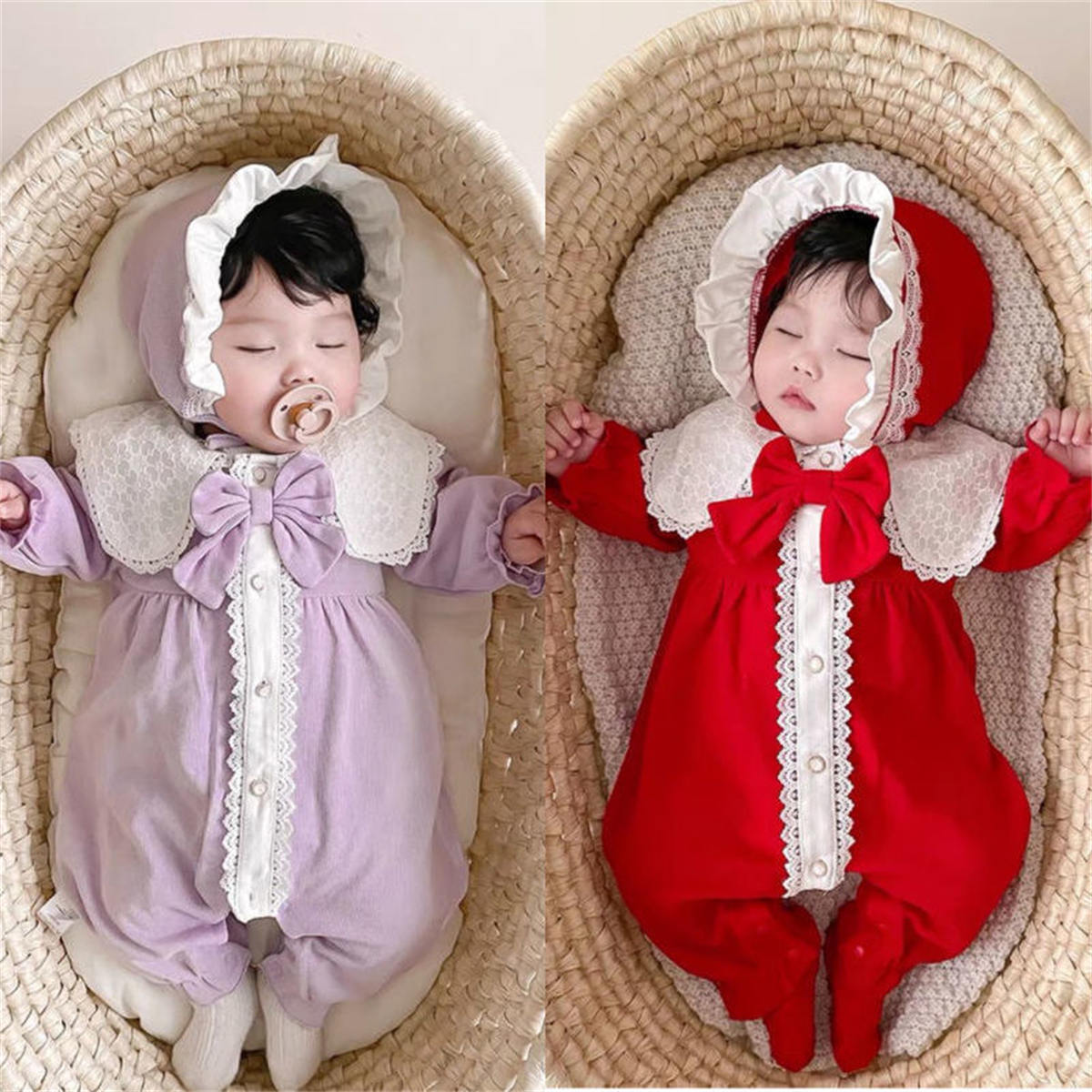 Baby spring and autumn long sleeve jumpsuit for baby girls super cute princess romper