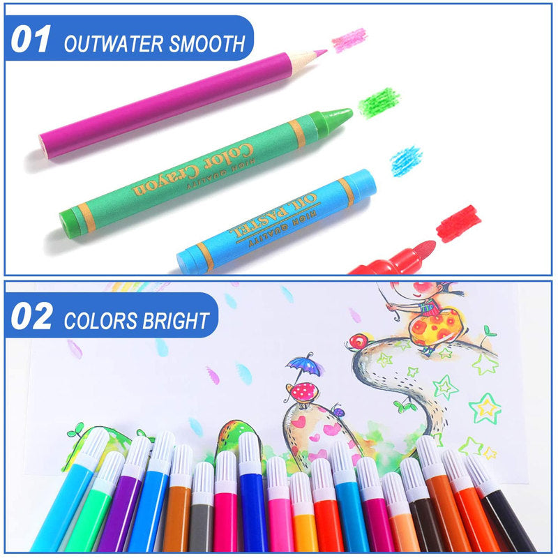 Brush Set Diy Crayon And Watercolor Gift Box