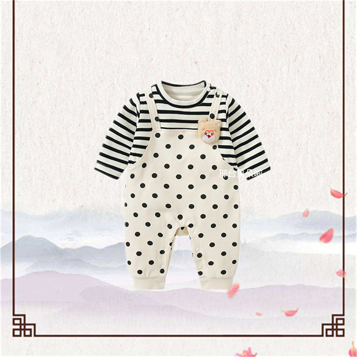 Baby girl princess super cute fashionable long-sleeved outdoor romper