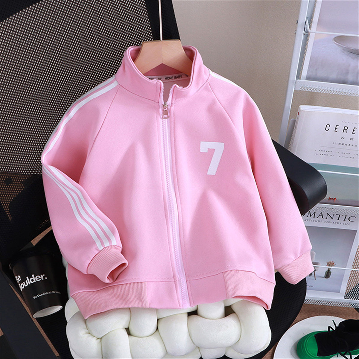 Jacket casual sportswear men's solid color raglan jacket for middle and large kids