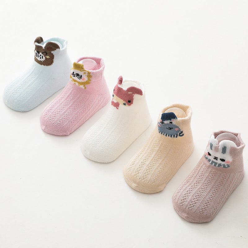 Children's 5-pack animal mesh socks