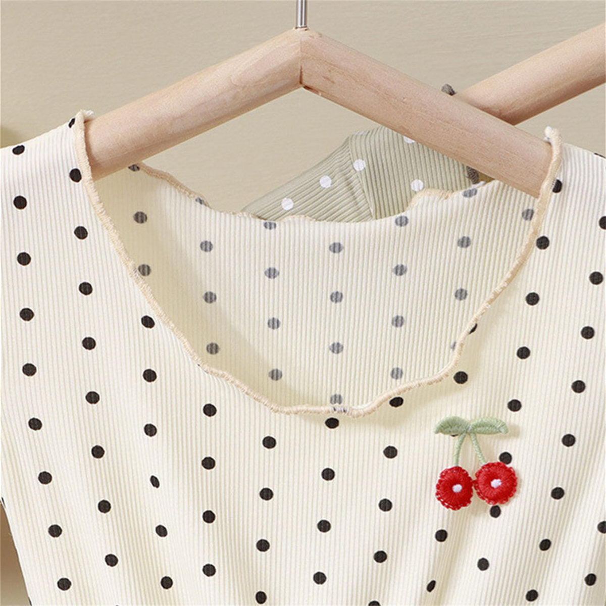 Children's ice silk polka dot dress