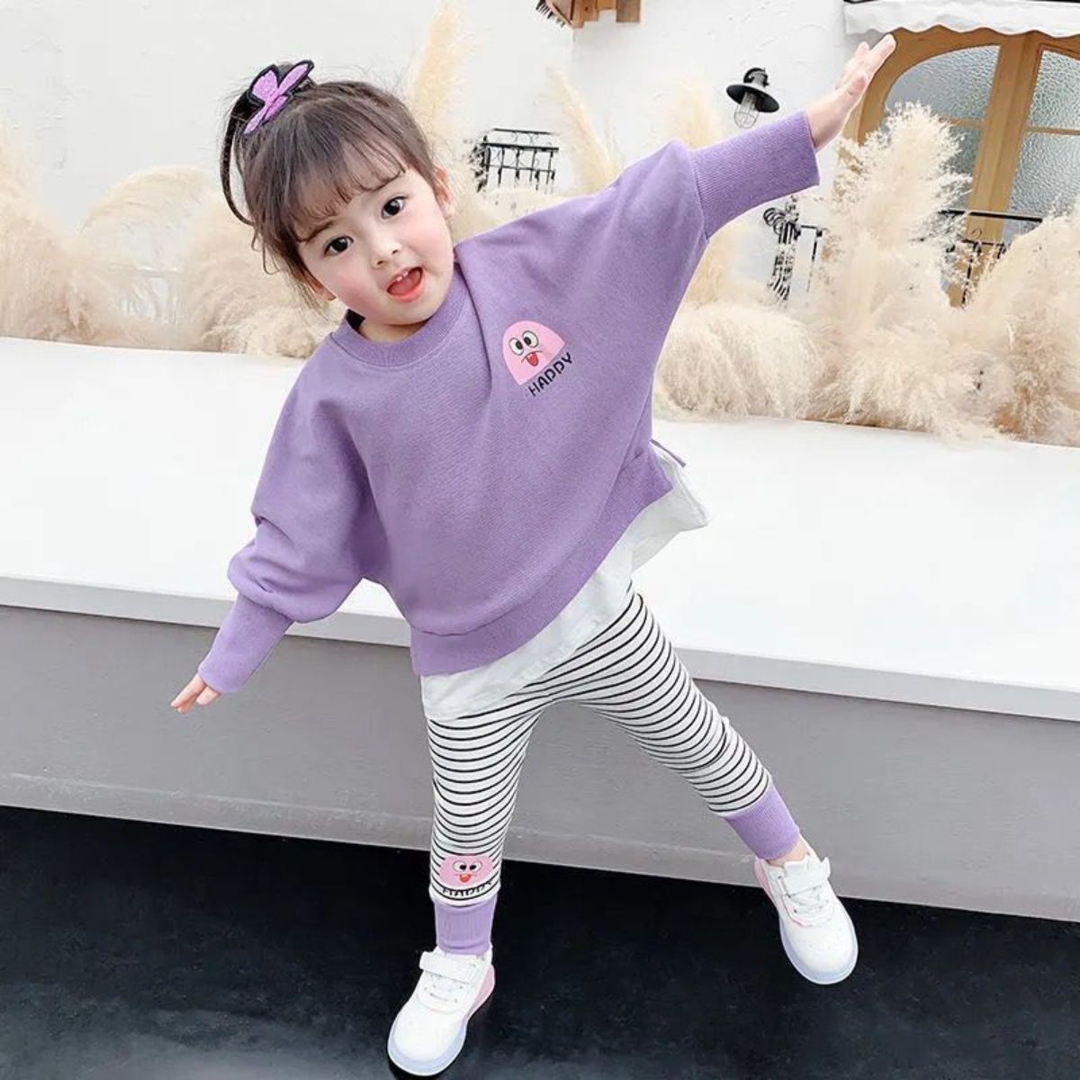 New spring and autumn clothes for baby girls, girls' suits, girls' clothes, fashionable two-piece suits for little girls